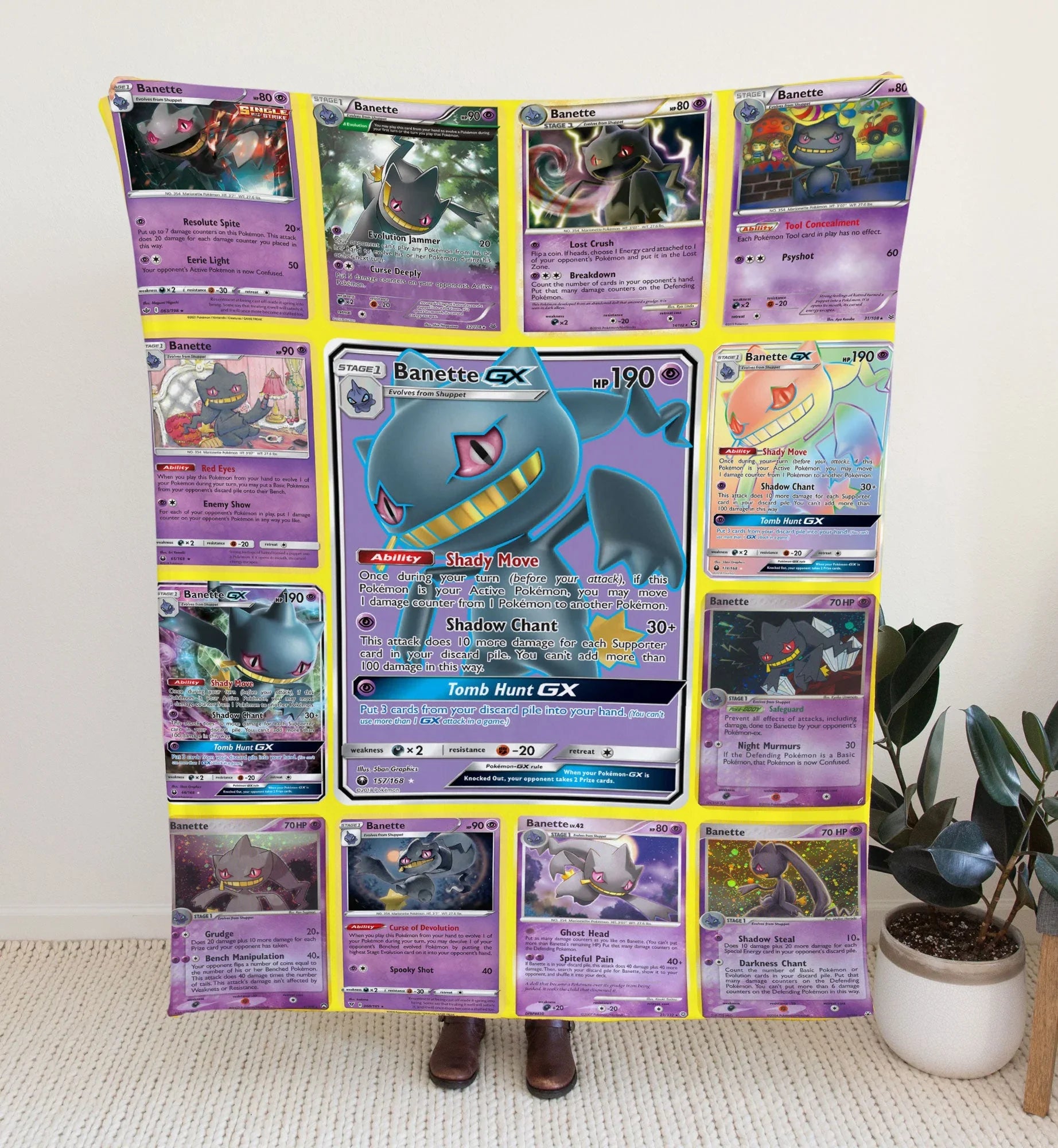 Personalized Pokemon Blanket , Custom Name Multi Banette Blanket