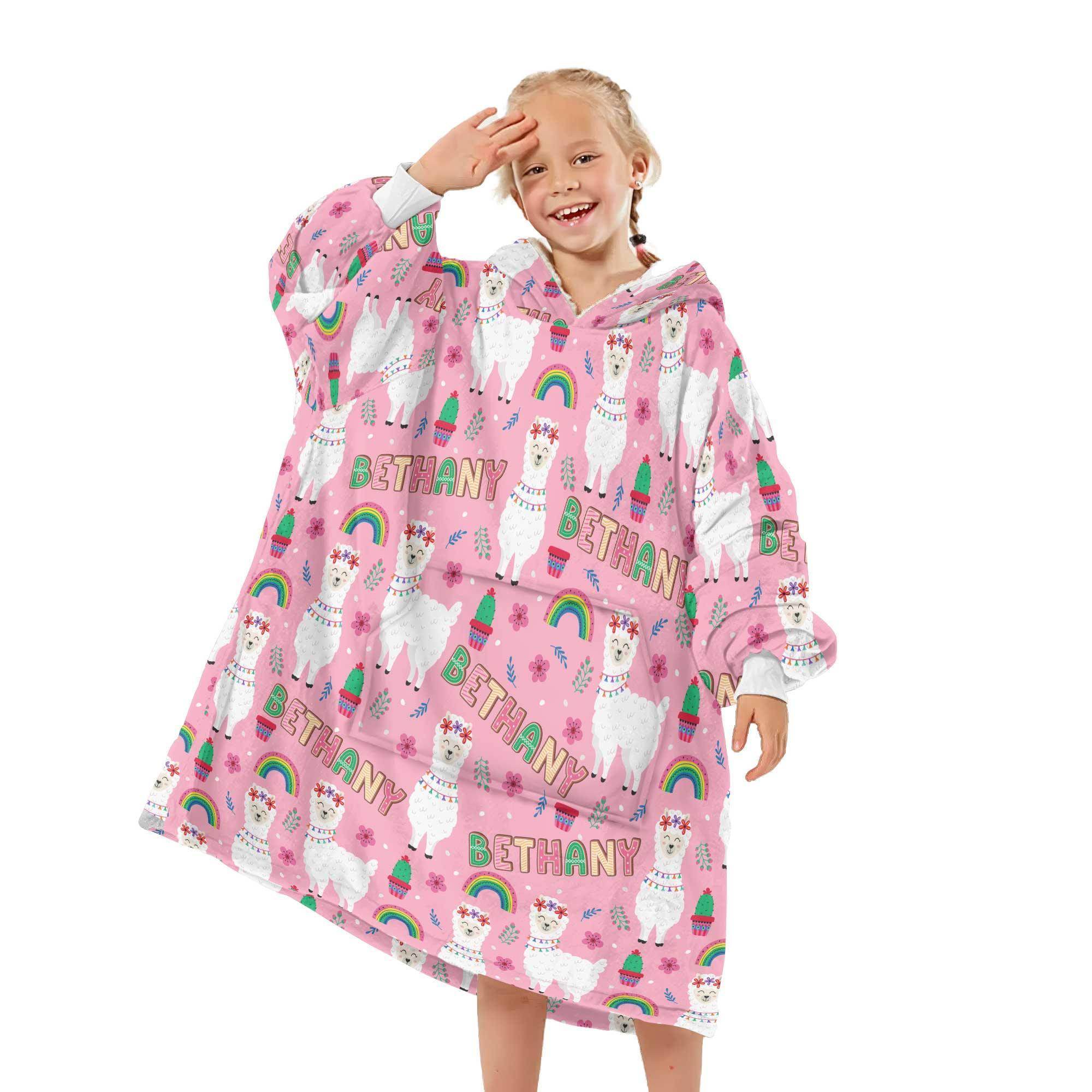 Personalized Magical Christmas Llama Snug Oversized Wearable