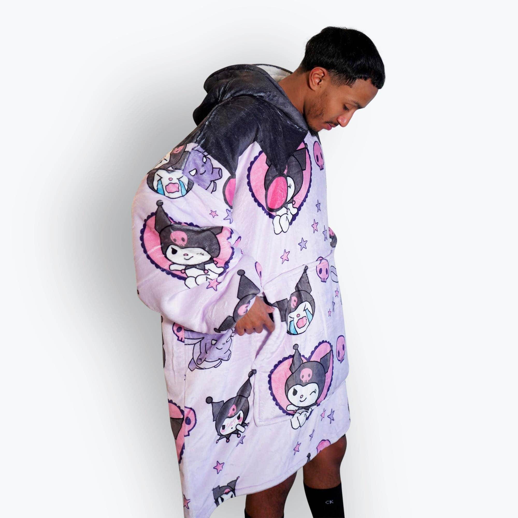 Personalizable Custom Kuro Anime Oversized Sherpa Hoodie Blanket