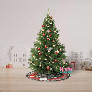 Christmas Tree Skirts Custom Santa Reindeer Christmas Tree Skirt | Personalized Christmas Tree Skirt - Merry Xmas Holiday Home Decor
