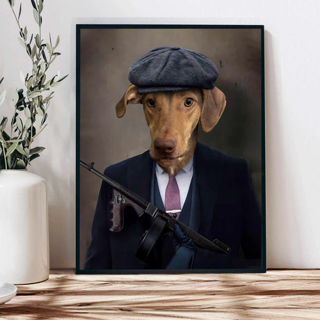Posters, Prints, & Visual Artwork Dog Lovers - Big Jobs - Peaky Blinders & Gangster I - Personalized Pet Poster Canvas Print