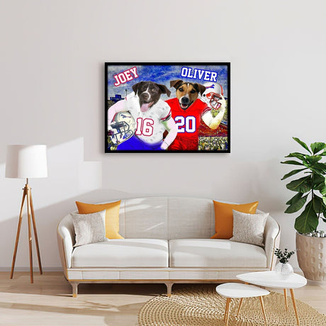 Posters, Prints, & Visual Artwork Dog Lovers - Buffalo Bills Football Team - Personalized Pet Poster Canvas Print