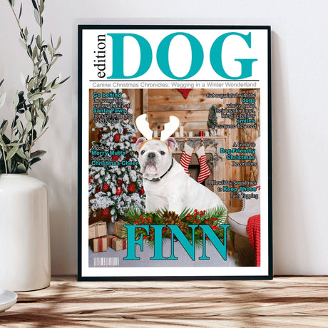 Posters, Prints, & Visual Artwork Dog Lovers - Christmas Dog Magazine 3 - Personalized Pet Poster Canvas Print