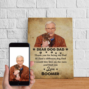 Posters, Prints, & Visual Artwork Dog Lovers - Dear Dog Dad - Personalized Pet Poster Canvas Print