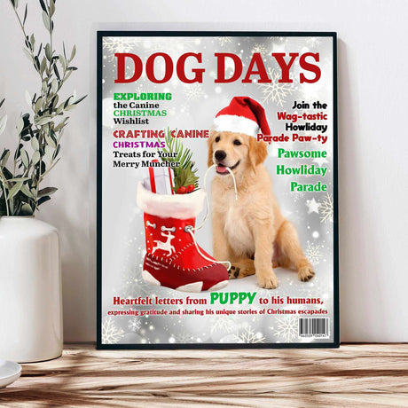 Posters, Prints, & Visual Artwork Dog Lovers - Dog Chritsmas Dog Days Magazine 5 - Personalized Pet Poster Canvas Print