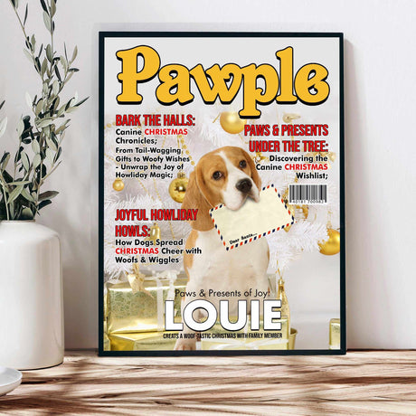 Posters, Prints, & Visual Artwork Dog Lovers - Dog Christmas Pawple Magazine - Personalized Pet Poster Canvas Print