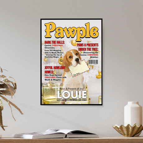 Posters, Prints, & Visual Artwork Dog Lovers - Dog Christmas Pawple Magazine - Personalized Pet Poster Canvas Print