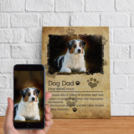 Posters, Prints, & Visual Artwork Dog Lovers - Dog Dad Definition - Personalized Pet Poster Canvas Print