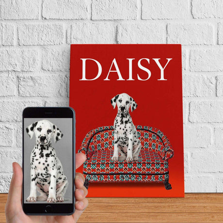 Posters, Prints, & Visual Artwork Dog Lovers - Dog On Luxury Couch - Personalized Pet Poster Canvas Print