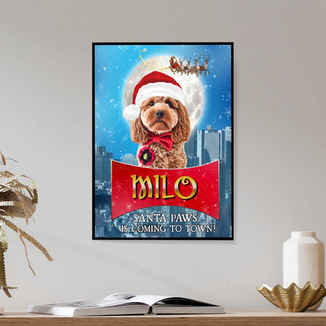 Posters, Prints, & Visual Artwork Dog Lovers - Dog Santa Paws - Personalized Pet Poster Canvas Print