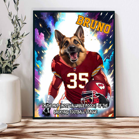 Posters, Prints, & Visual Artwork Dog Lovers - Kanas Football Canvas - Personalized Pet Poster Canvas Print