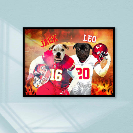 Posters, Prints, & Visual Artwork Dog Lovers - Kansas City Chiefs Football Team - Personalized Pet Poster Canvas Print