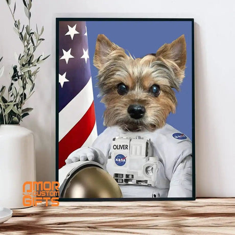 Posters, Prints, & Visual Artwork Dog Lovers - Nasa Astronaut Dog - Personalized Pet Poster Canvas Print