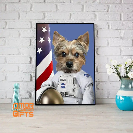 Posters, Prints, & Visual Artwork Dog Lovers - Nasa Astronaut Dog - Personalized Pet Poster Canvas Print