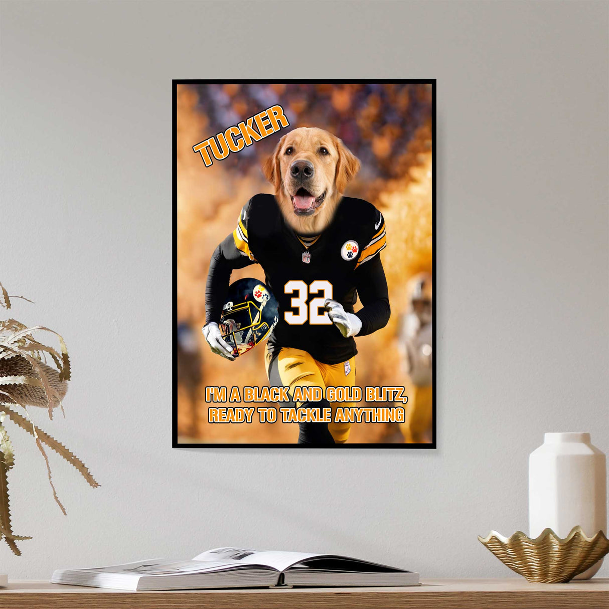 Posters, Prints, & Visual Artwork Dog Lovers - PITTSBURGH STEELERS Football Canvas 3 Pets - Personalized Pet Poster Canvas Print