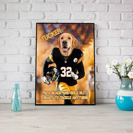 Posters, Prints, & Visual Artwork Dog Lovers - PITTSBURGH STEELERS Football Canvas 3 Pets - Personalized Pet Poster Canvas Print