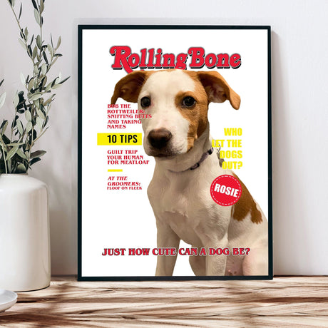 Posters, Prints, & Visual Artwork Dog Lovers - Rolling Bone 2 - Personalized Pet Poster Canvas Print