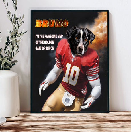 Posters, Prints, & Visual Artwork Dog Lovers - San Francisco Football Dog - Personalized Pet Poster Canvas Print