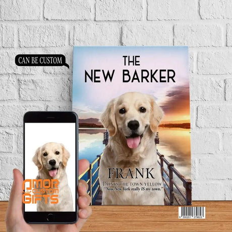 Posters, Prints, & Visual Artwork Dog Lovers - The New Barker - Personalized Pet Poster Canvas Print