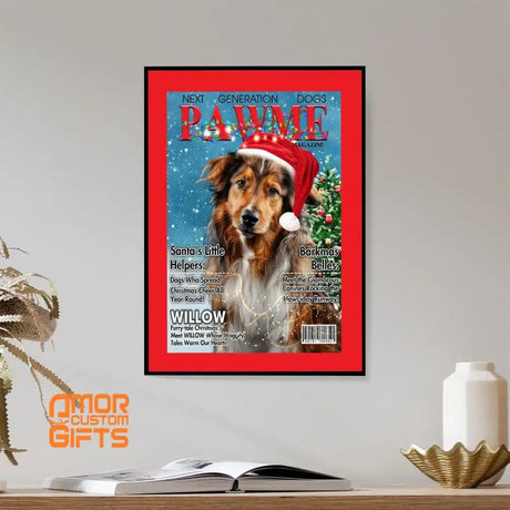 Posters, Prints, & Visual Artwork Dog Lovers - Time Xmas Pawme Magazine - Personalized Pet Poster Canvas Print
