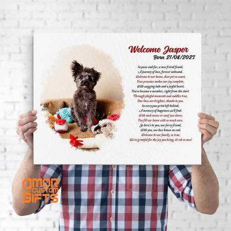 Posters, Prints, & Visual Artwork Dog Lovers - Welcome New Dog Canvas 1 - Personalized Pet Poster Canvas Print