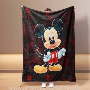 Blankets Personalized Baby Micky Story Background | Custom Name Blanket For Baby Boy Girl