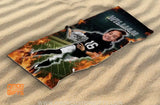 Towels Personalized Face & Name Summer Football Las Vegas Raiders Boy Beach Towel