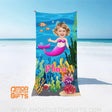 Towels Personalized Face & Name Summer Mermaid Swimming Girl Beach Towel