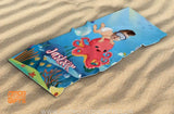 Towels Personalized Face & Name Summer Octopus Swimming Boy Beach Towel