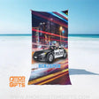 Towels Personalized Face & Name Summer Police Car Boy Beach Towel