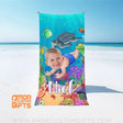 Towels Personalized Face & Name Summer Sea Turtle Swimming Boy Beach Towel