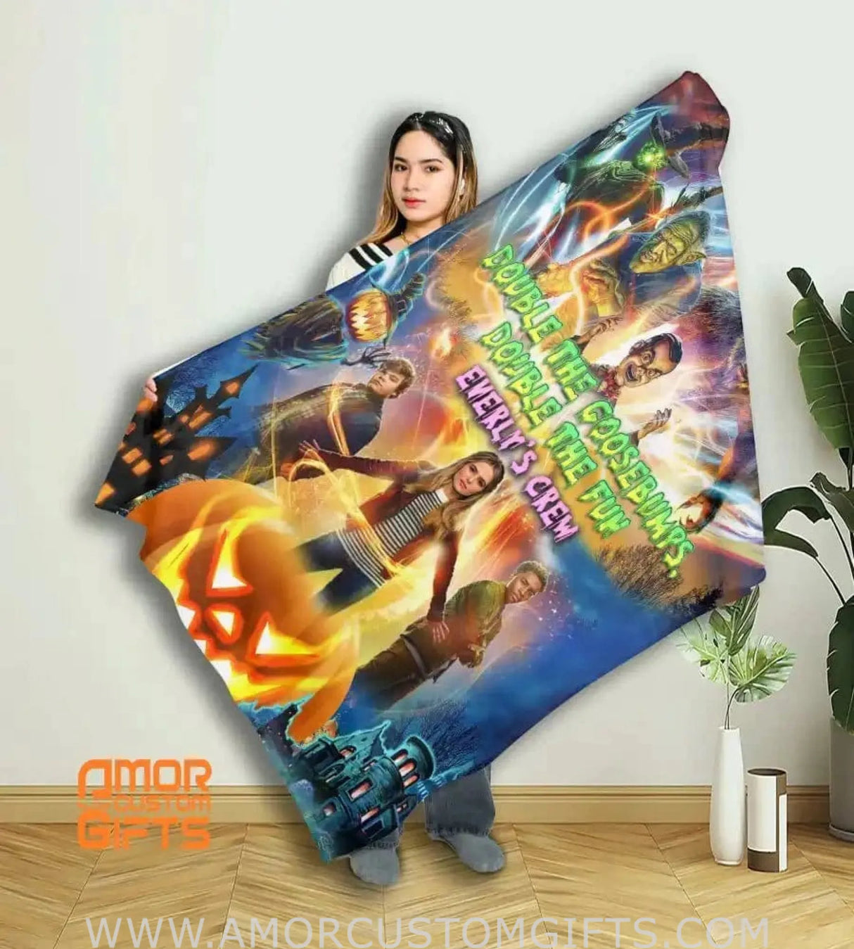 Blankets Personalized Goosebumps Halloween Blanket | Custom Halloween Blanket For Girls