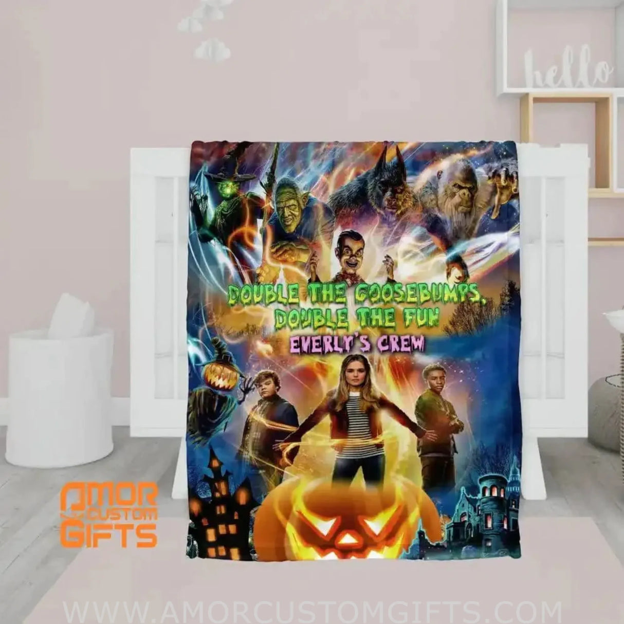 Blankets Personalized Goosebumps Halloween Blanket | Custom Halloween Blanket For Girls