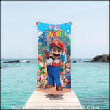Towels Personalized Mario Mushroom City Photo Beach Towel
