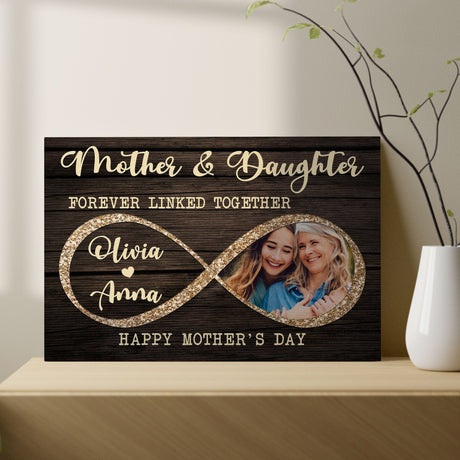 Posters, Prints, & Visual Artwork Personalized Mother's Day Mother & Daughter - Custom Photo & Name Poster Canvas Print