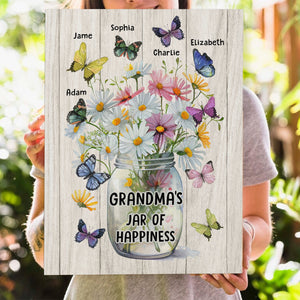 Posters, Prints, & Visual Artwork Personalized Mother's Day Jar Of Happiness - Custom Name Poster Canvas Print