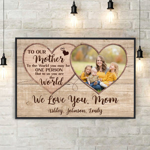 Posters, Prints, & Visual Artwork Personalized Mother's Day We Love You Mom - Custom Photo & Name Poster Canvas Print