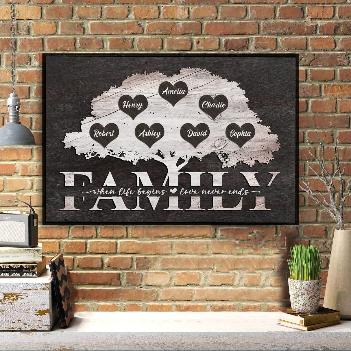 Posters, Prints, & Visual Artwork Personalized Family Tree - Custom Name Poster Canvas Print