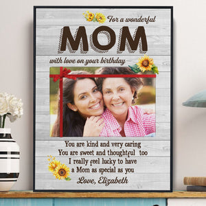 Posters, Prints, & Visual Artwork Personalized Mother's Day For A Wonderful MOM - Custom Photo & Name Poster Canvas Print