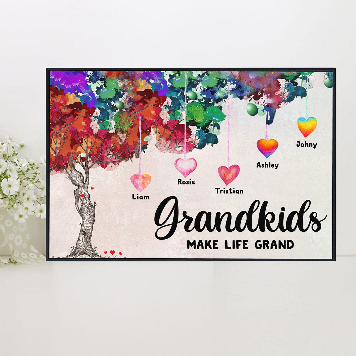 Posters, Prints, & Visual Artwork Personalized Mother's Day Grandkids Make Life Grand - Custom Name Poster Canvas Print
