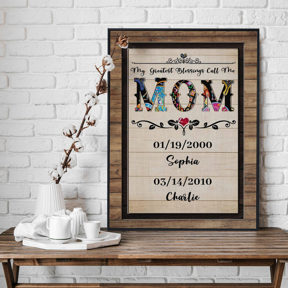 Posters, Prints, & Visual Artwork Personalized Mother's Day Blessing To Be Call MOM - Custom Name Poster Canvas Print