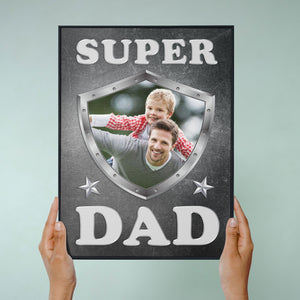 Posters, Prints, & Visual Artwork Personalized Father's Day Super DAD - Custom Photo Poster Canvas Print