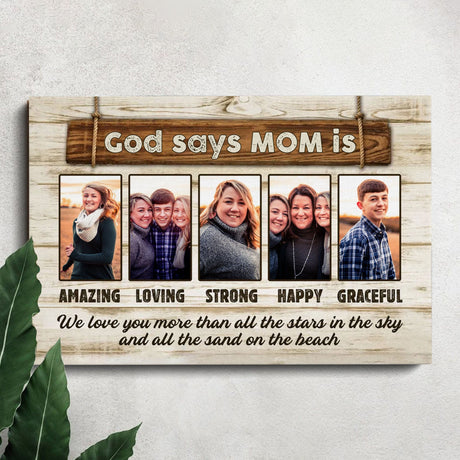 Posters, Prints, & Visual Artwork Personalized Mother's Day God Says MOM - Custom Photo & Name Poster Canvas Print
