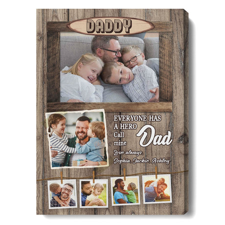 Posters, Prints, & Visual Artwork Personalized  Father's Day I Call Mine DAD - Custom Photo & Name Poster Canvas Print