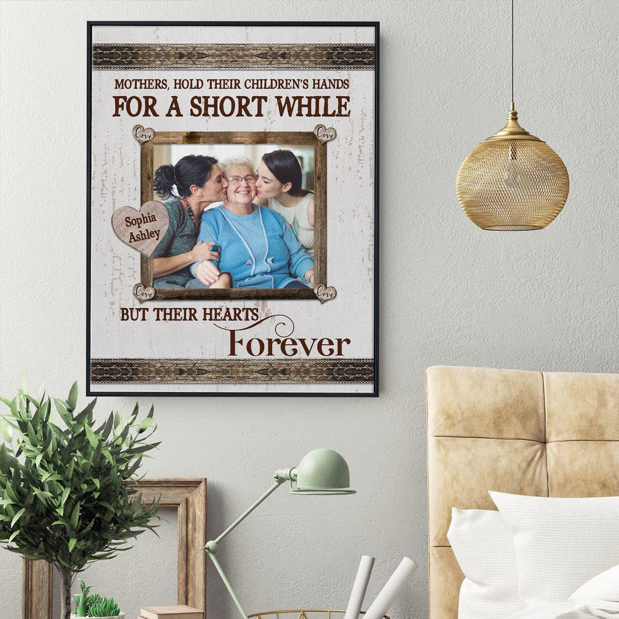 Posters, Prints, & Visual Artwork Personalized Mother's Day Mom Heart - Custom Photo & Name Poster Canvas Print