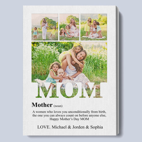 Posters, Prints, & Visual Artwork Personalized Mother's Day Mom Mother - Custom Photo & Name Poster Canvas Print