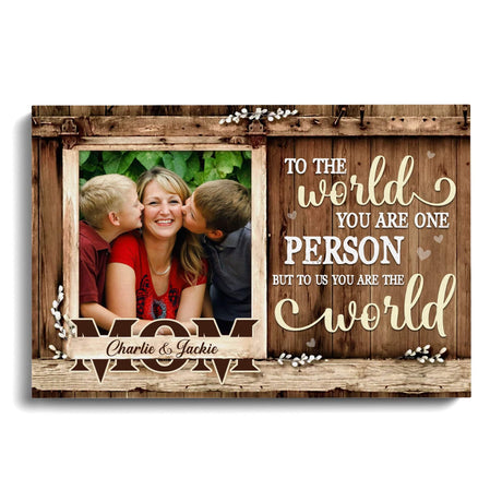 Posters, Prints, & Visual Artwork Personalized Mother's Day Mom Custom Photo - Custom Photo & Name Poster Canvas Print