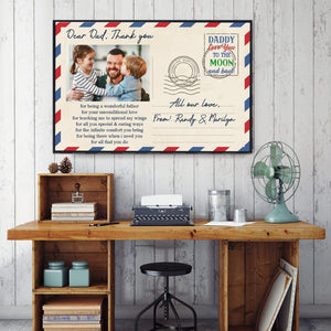 Posters, Prints, & Visual Artwork Personalized  Father's Day Dear Dad Thank You - Custom Photo & Name Poster Canvas Print
