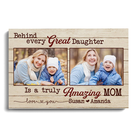 Posters, Prints, & Visual Artwork Personalized Mother's Day Mother & Daughter - Custom Photo & Name Poster Canvas Print