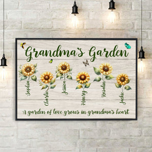 Posters, Prints, & Visual Artwork Personalized Mother's Day Grandma's Garden - Custom Photo & Name Poster Canvas Print